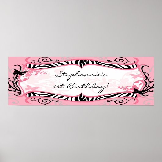 22,5"x19" Persoonlijke Banner Vlinder Zebra Poster (Voorkant)