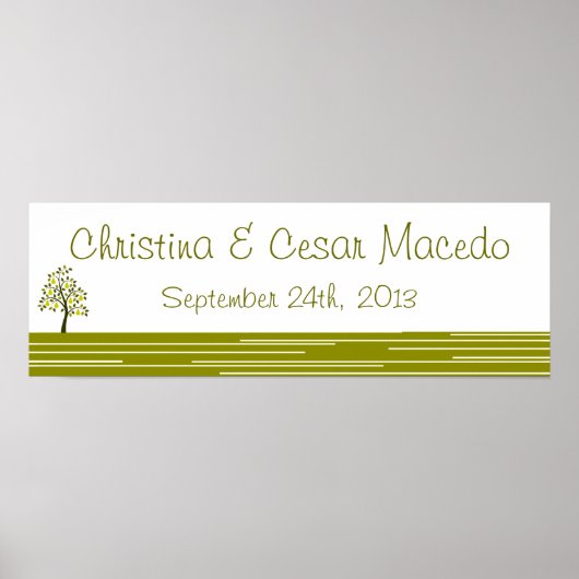 22,5 "x7,5" gepersonaliseerd papier Green Pear Fru Poster (Voorkant)