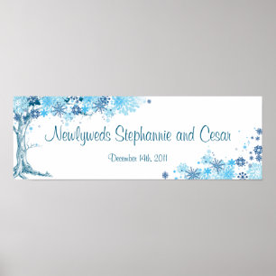 22,5 "x7,5" gepersonaliseerde banner Blue Tree / S Poster