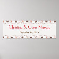 22,5 "x7,5" gepersonaliseerde banner koraal roze b