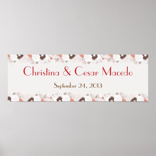 22,5 "x7,5" gepersonaliseerde banner koraal roze b poster (Voorkant)