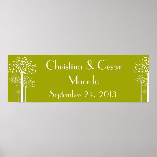 22,5 "x7,5" gepersonaliseerde banner moderne groen poster (Voorkant)