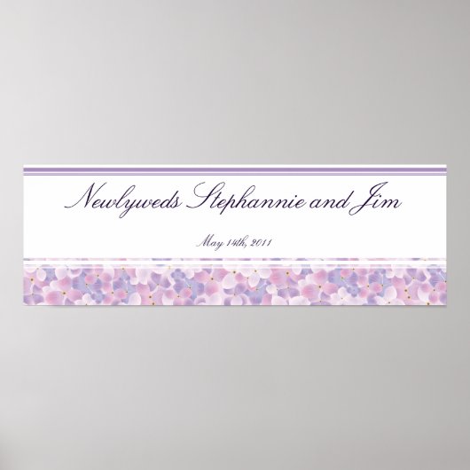 22,5 "x7,5" gepersonaliseerde banner Paarse Hydran Poster (Voorkant)