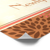 22,5 "x7,5" gepersonaliseerde banner roze / bruine poster (Hoek)