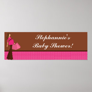 22.5 "x7.5" Gepersonaliseerde Banner Roze Mod Mom  Poster