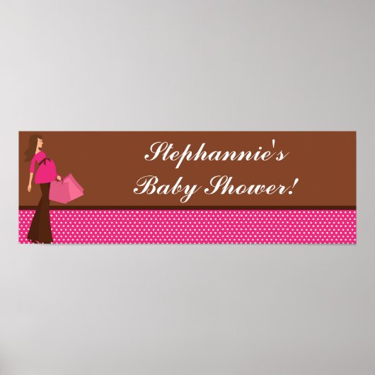 22.5 "x7.5" Gepersonaliseerde Banner Roze Mod Mom  Poster (Voorkant)