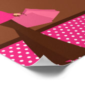 22.5 "x7.5" Gepersonaliseerde Banner Roze Mod Mom  Poster (Hoek)