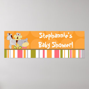 22,5 "x7,5" gepersonaliseerde banner Tropical Punc Poster