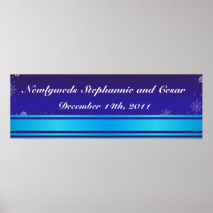 22,5 "x7,5" gepersonaliseerde banner witte sneeuw  poster
