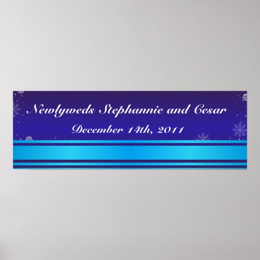 22,5 "x7,5" gepersonaliseerde banner witte sneeuw poster (Voorkant)