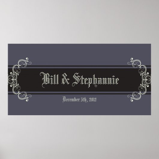 22.5 "x7.5" Gepersonaliseerde Banner Zwart Stropda Poster (Voorkant)