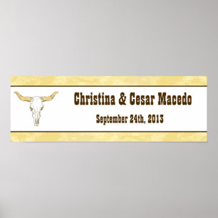 22,5 "x7,5" Gepersonaliseerde Cowboy Rodeo Steer S Poster