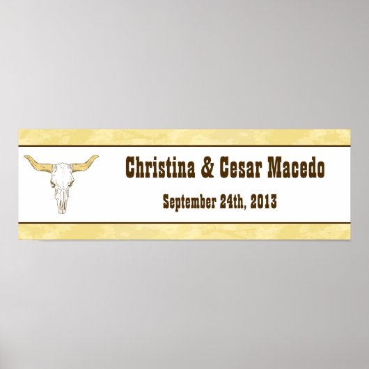 22,5 "x7,5" Gepersonaliseerde Cowboy Rodeo Steer S Poster (Voorkant)