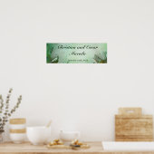 22,5 "x7,5" gepersonaliseerde Peacock Green Feathe Poster (Keuken)