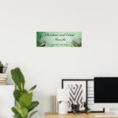 22,5 "x7,5" gepersonaliseerde Peacock Green Feathe Poster (Thuiskantoor)