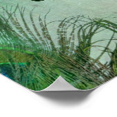 22,5 "x7,5" gepersonaliseerde Peacock Green Feathe Poster (Hoek)