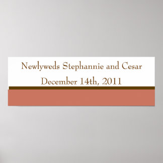 22,5 "x7,5" gepersonaliseerde roze/bruine metselaa poster