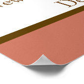 22,5 "x7,5" gepersonaliseerde roze/bruine metselaa poster (Hoek)