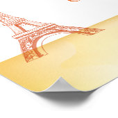 22,5 "x 7,5" gepersonaliseerde banner Paris Peach Poster (Hoek)