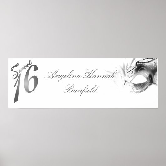 22,5 x 7,5-inch Banner Sweet 16 is speciaal ontwor Poster (Voorkant)