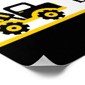 22,5 x 7,5-inch gepersonaliseerde banenconstructie poster (Hoek)