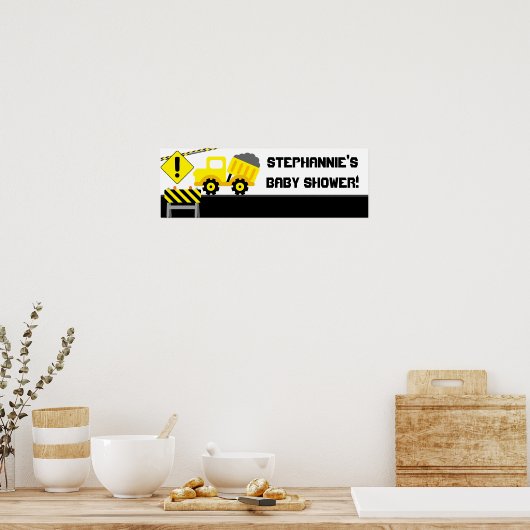 22,5 x 7,5-inch gepersonaliseerde banenconstructie poster (Keuken)