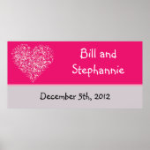 22,5 x 7,5-inch gepersonaliseerde banenroze petals poster (Voorkant)