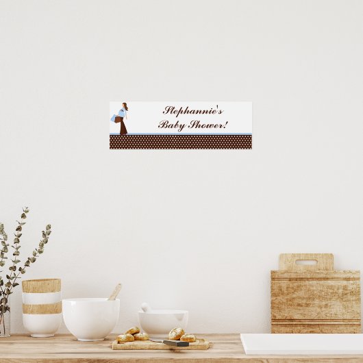 22,5 x 7,5-inch gepersonaliseerde banner Blue Mod  Poster (Keuken)