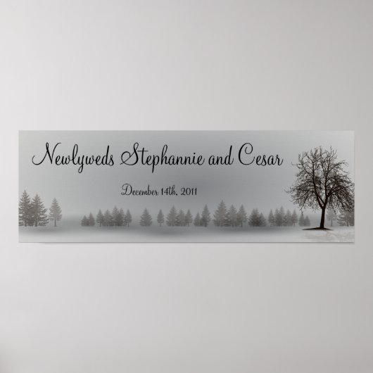 22,5 x 7,5-inch gepersonaliseerde Banner Grey Wint Poster (Voorkant)