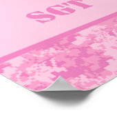 22,5 x 7,5-inch gepersonaliseerde banner roze ACU  Poster (Hoek)