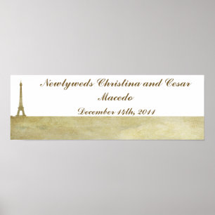 22,5 x 7,5-inch persoonlijke banner Parijs Poster