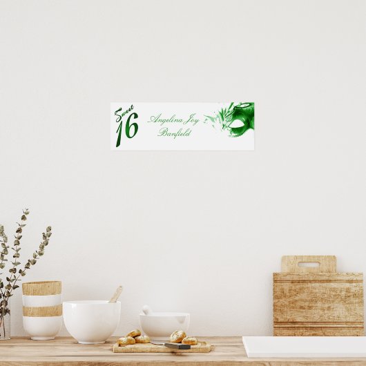 22,5 x 7,5-inch persoonlijke banner - weet 16 - gr poster (Keuken)