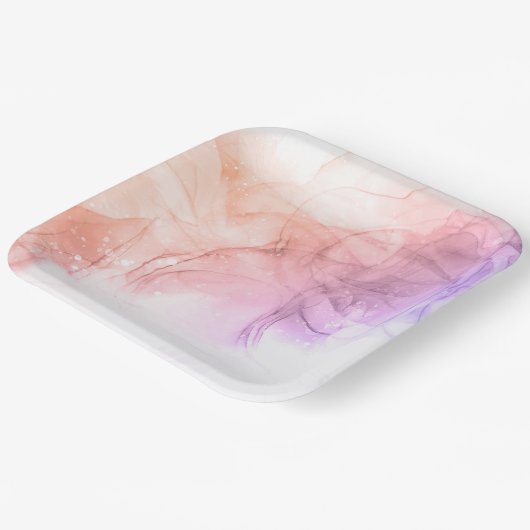 22,9 cm Vierkant papieren bordje (Gebogen)