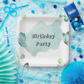 22,9 cm Vierkant papieren bordje (Feest)