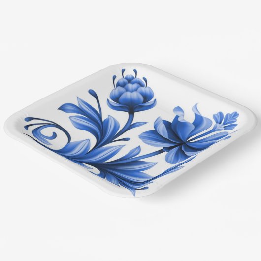 22,9 cm Vierkant papieren bordje (Gebogen)