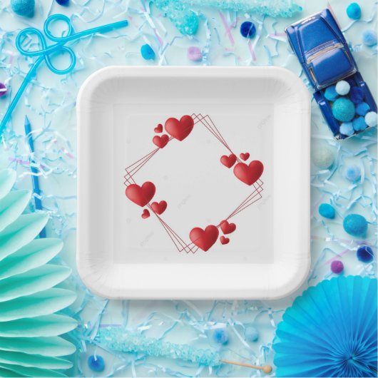 22,9 cm Vierkant papieren bordje (Feest)