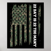 22 A Day Veteran Lives Matter Army Suicide Awarene Poster (Voorkant)