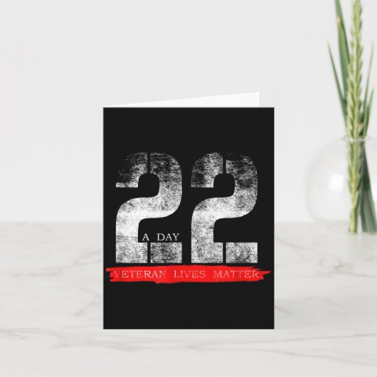 22 A Day Veteran Lives Suicide Awareness Kaart (Voorkant)