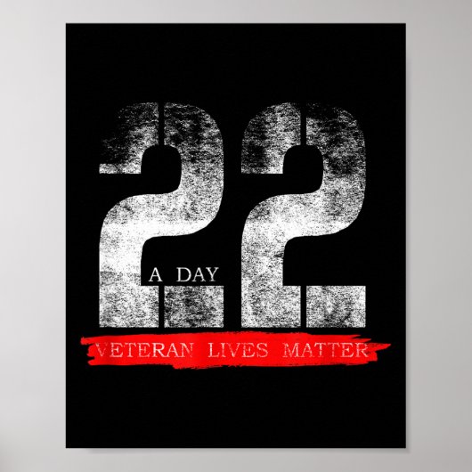 22 A Day Veteran Lives Suicide Awareness  Poster (Voorkant)