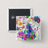 22 april, Birthday Square Button (Voorkant /achterkant)