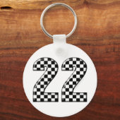 22 auto-racenummer sleutelhanger (Voorkant)