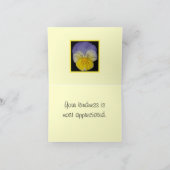 22 Blauwe Geel van het viooltje Bedankkaart (Binnen)