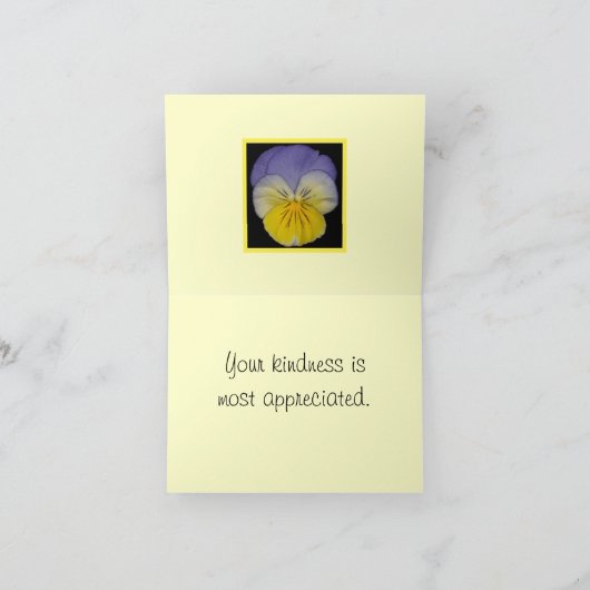 22 Blauwe Geel van het viooltje Bedankkaart (Binnen)