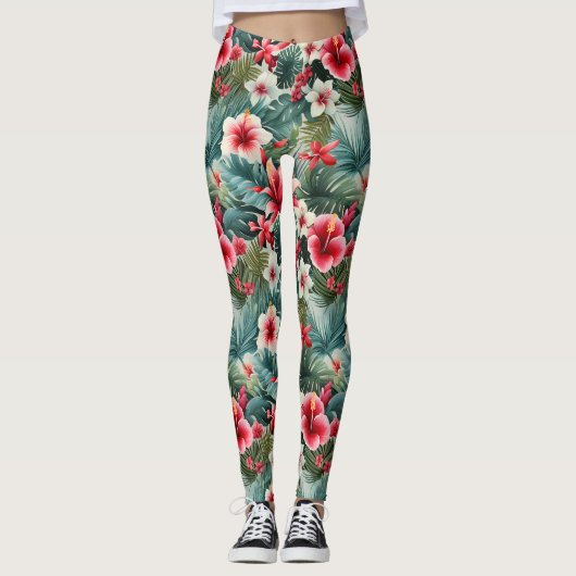 #22 Bloemen patroon Leggings (Voorkant)