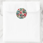 #22 Bloemen patroon Ronde Sticker (Tas)