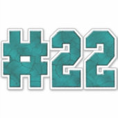 #22 Custom gesneden vinyl Sticker (Voorkant)