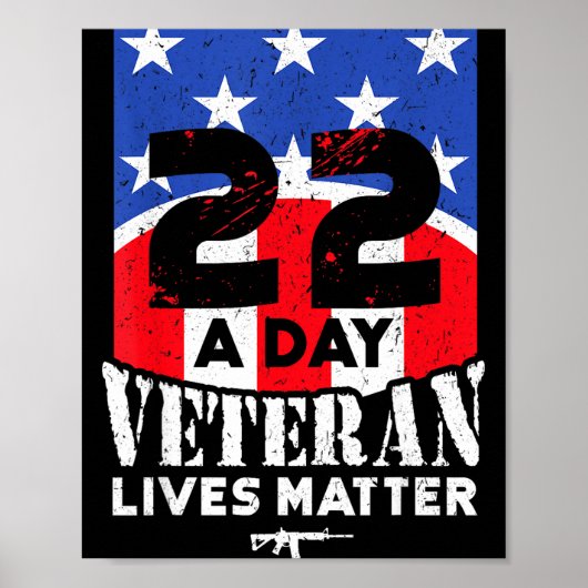 22 Day Veteran Lives Suicide Awareness  Poster (Voorkant)
