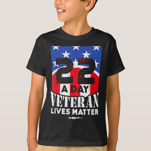 22 Day Veteran Lives Suicide Awareness  T-shirt (Voorkant)