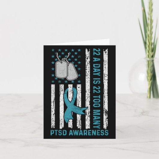22 Een dag is 22 te veel PTSS-bewustzijnsveteraan Kaart (Voorkant)