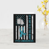 22 Een dag is 22 te veel PTSS-bewustzijnsveteraan Kaart (Gele Bloem)